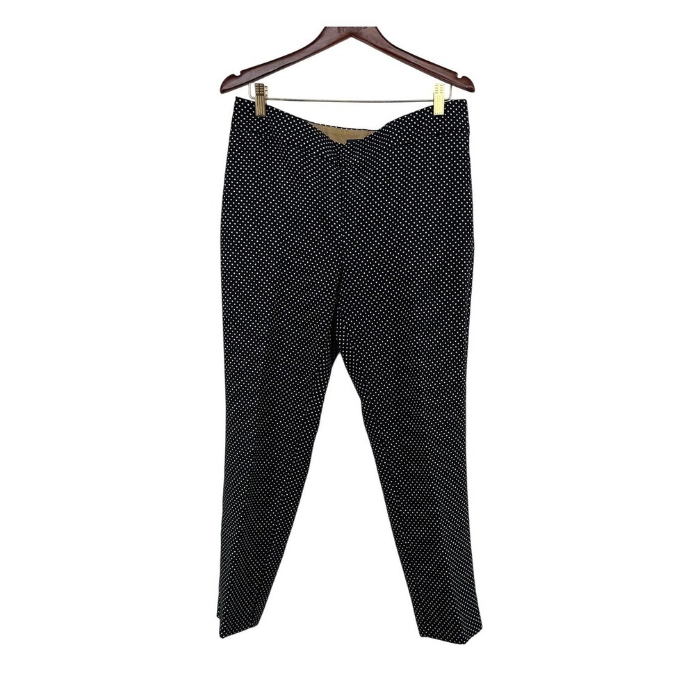 Lands' End Womens Black White Polka Dot‎ Fit 2 Ankle Pants Capri Size 12 Office